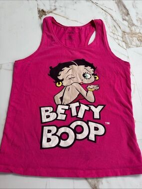 Y2K Betty Boop Logo Top Secret Racer Back Tank Top Sz 14 Trendy